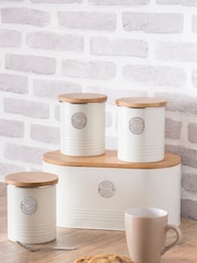 Typhoon Cream Living Cream Tea, Coffee, Sugar Canisters - Image 1 of 2