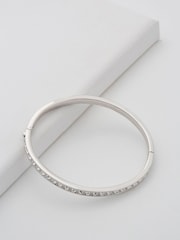 Ted Baker Silver Tone CLEMARA: Crystal Hinge Bangle - Image 3 of 9