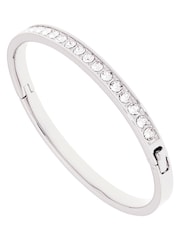 Ted Baker Silver Tone CLEMARA: Crystal Hinge Bangle - Image 8 of 9