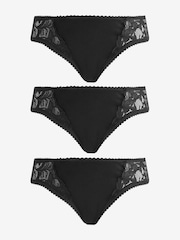 JoJo Maman Bébé Black 3-Pack Lace Trim Maternity Knickers - Image 1 of 5