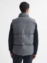 Reiss Grey Jets Quilted Sleeveless Gilet - Image 5 of 5