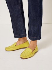 Lime Green Regular/Wide Fit Forever Comfort® Leather Weave Driver Shoes - Image 2 of 5