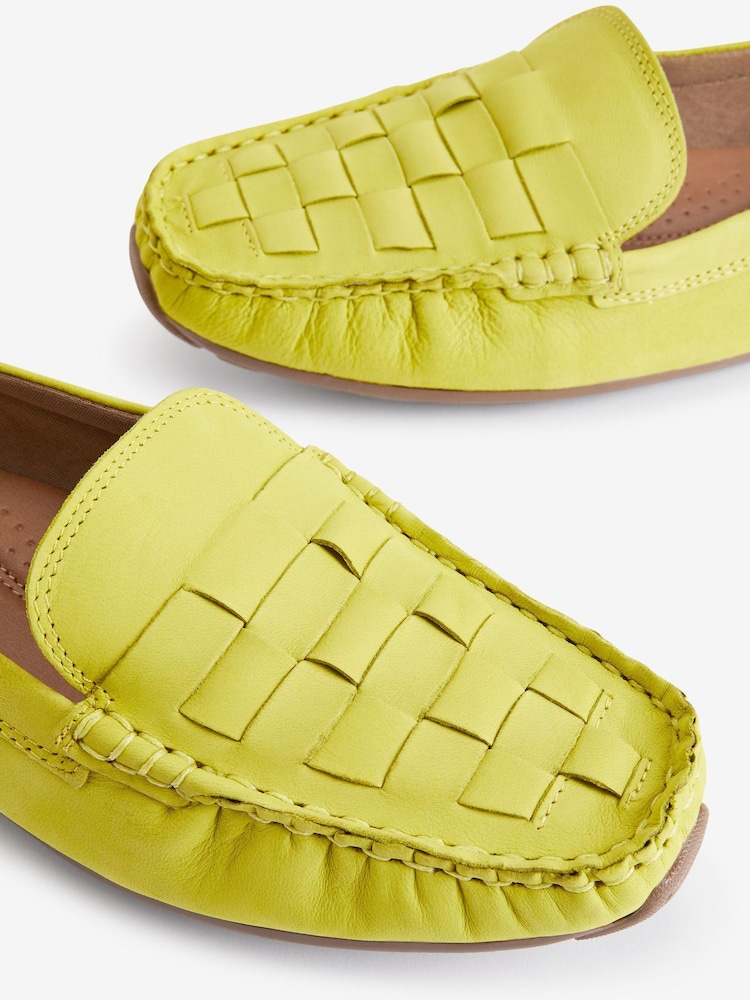 Lime Green Regular/Wide Fit Forever Comfort® Leather Weave Driver Shoes - Image 5 of 5