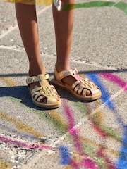 Rose Gold Leather Gladiator Sandals - Image 4 of 7