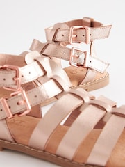 Rose Gold Leather Gladiator Sandals - Image 6 of 7