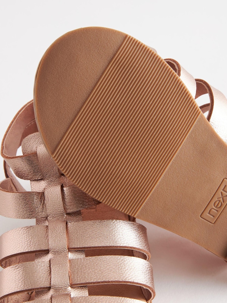 Rose Gold Leather Gladiator Sandals - Image 7 of 7