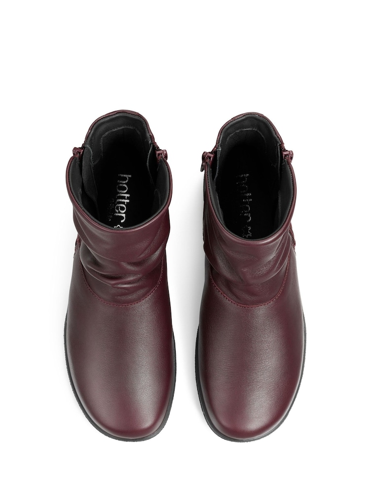 Hotter Burgundy Red Wide Fit Whisper Zip Boots - Image 4 of 4