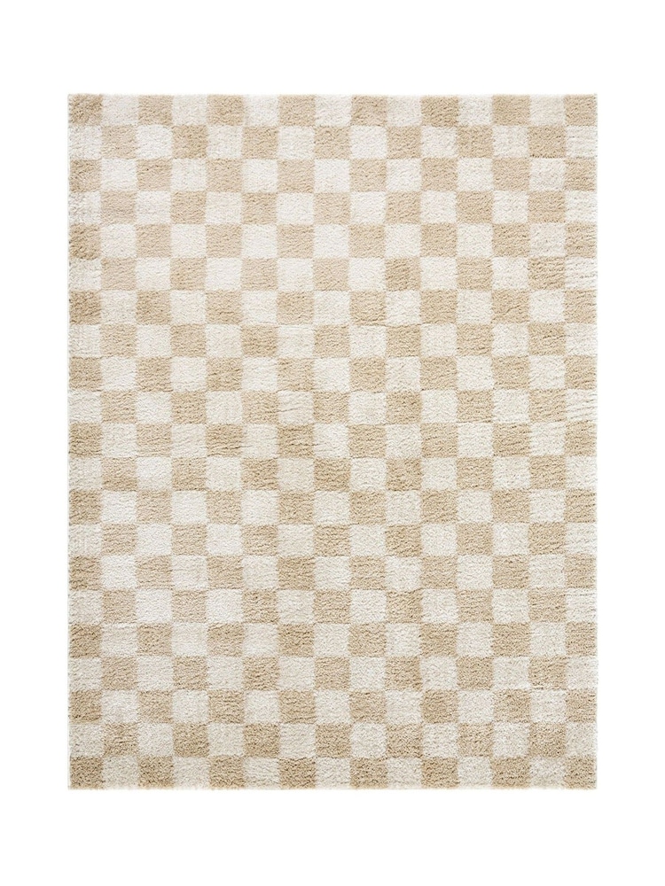 LIVABLISS Beige Fossay Washable Shaggy Checkered Rug - Image 6 of 6 LIVABLISS Beige Fossay Washable Shaggy Checkered Rug - Image 6 of 6