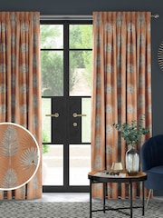 Terracotta Orange Sellus Made To Measure 100% Cotton Curtains - Image 1 of 9