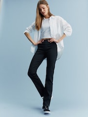 Black Super Stretch Soft Sculpt Pull-On Slim Denim Leggings - Image 1 of 6