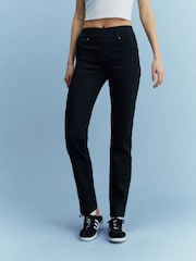Black Super Stretch Soft Sculpt Pull-On Slim Denim Leggings - Image 3 of 6