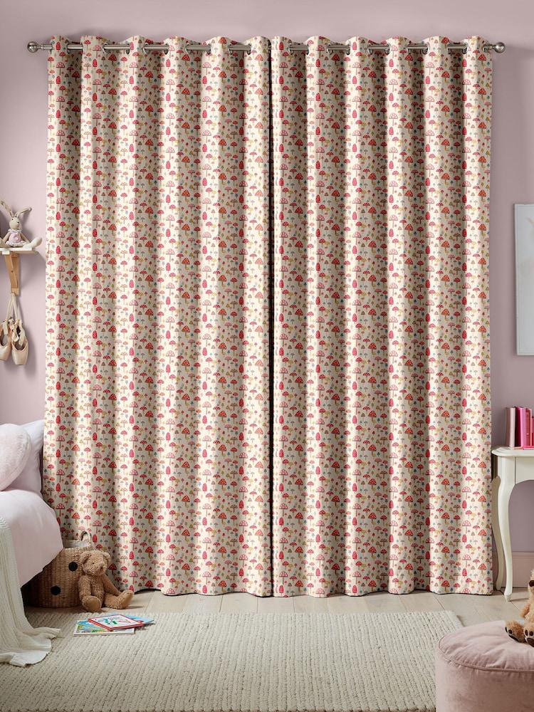 Cath Kidston Multi Kids Mini Mushrooms Made To Measure 100% Cotton Curtains - Image 2 of 9