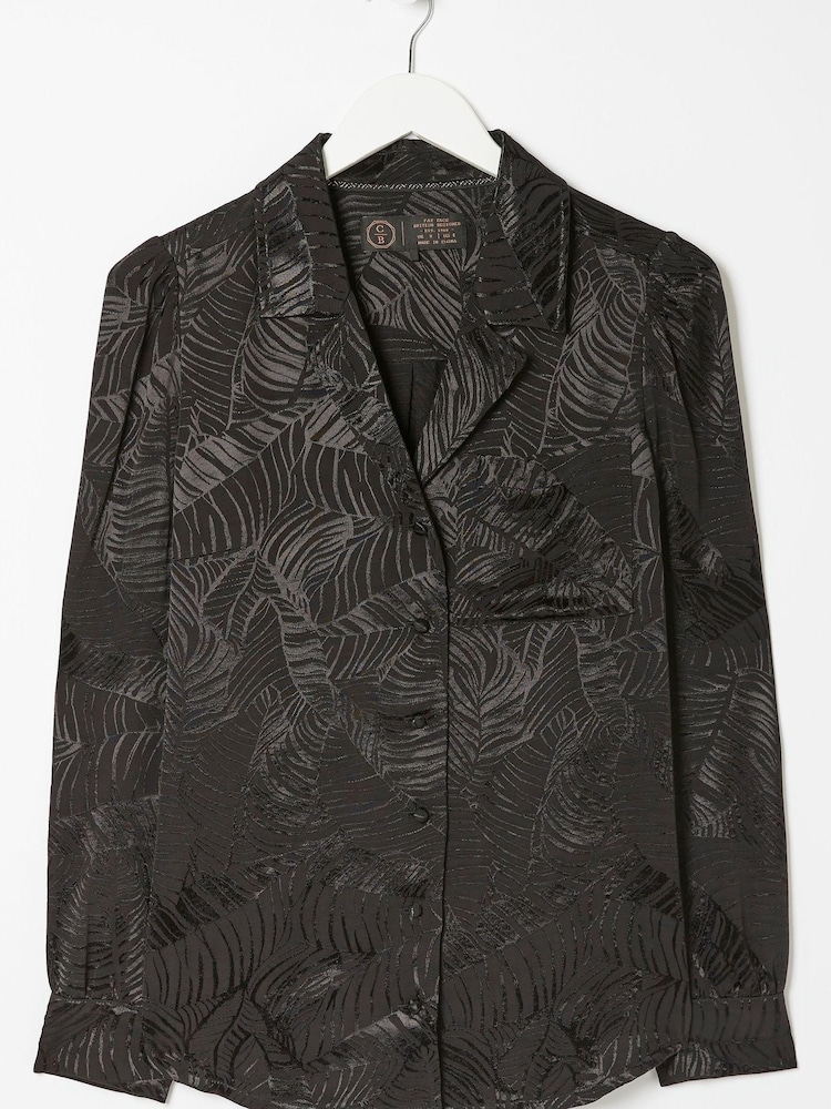FatFace Kate Jacquard Black Shirt - Image 5 of 5