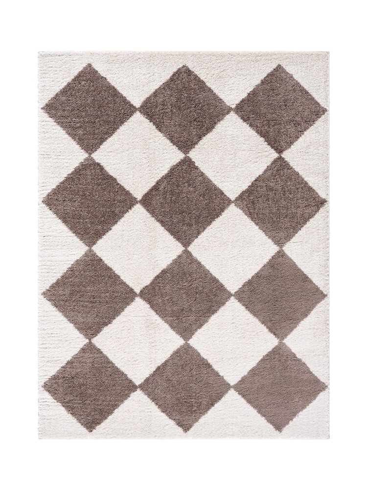 LIVABLISS Brown Fossay Washable Shaggy Diamond Rug - Image 6 of 6 LIVABLISS Brown Fossay Washable Shaggy Diamond Rug - Image 6 of 6