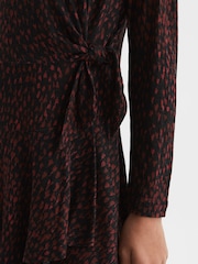 Reiss Black Print Livia Printed Jersey Dress - Image 4 of 7