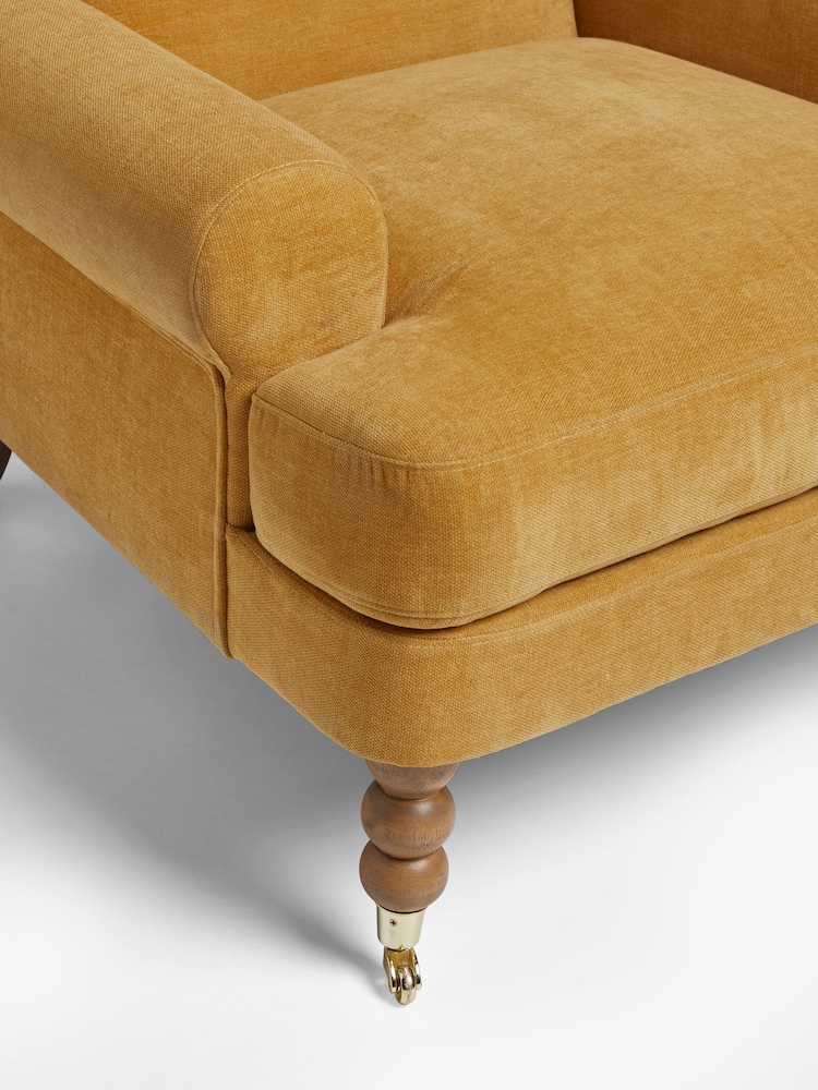 Fine Chenille Ochre Yellow Delia Accent Chair - Image 2 of 9