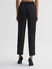 Reiss Black Cici Satin Taper Trousers - Image 5 of 7