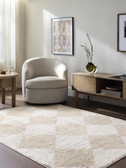 LIVABLISS Beige Fossay Washable Shaggy Diamond Rug - Image 2 of 8