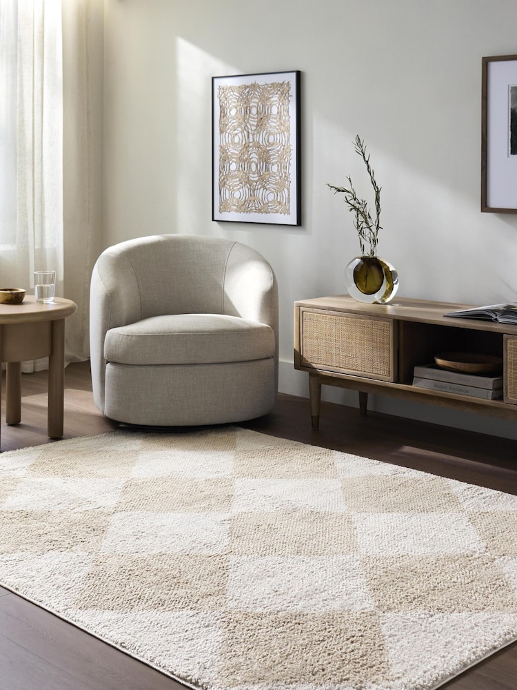 LIVABLISS Beige Fossay Washable Shaggy Diamond Rug - Image 2 of 8 LIVABLISS Beige Fossay Washable Shaggy Diamond Rug - Image 2 of 8