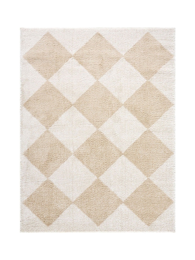 LIVABLISS Beige Fossay Washable Shaggy Diamond Rug - Image 8 of 8 LIVABLISS Beige Fossay Washable Shaggy Diamond Rug - Image 8 of 8