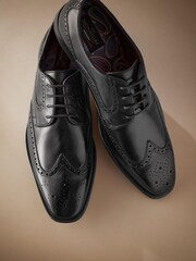 Черный - Броги из итальянской кожи с окантовкой По краю Signature - Image 3 of 6