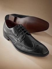 Черный - Броги из итальянской кожи с окантовкой По краю Signature - Image 4 of 6