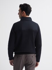 Reiss Navy Sinclair Quilted Hybrid Funnel Neck Jacket - Image 5 of 6