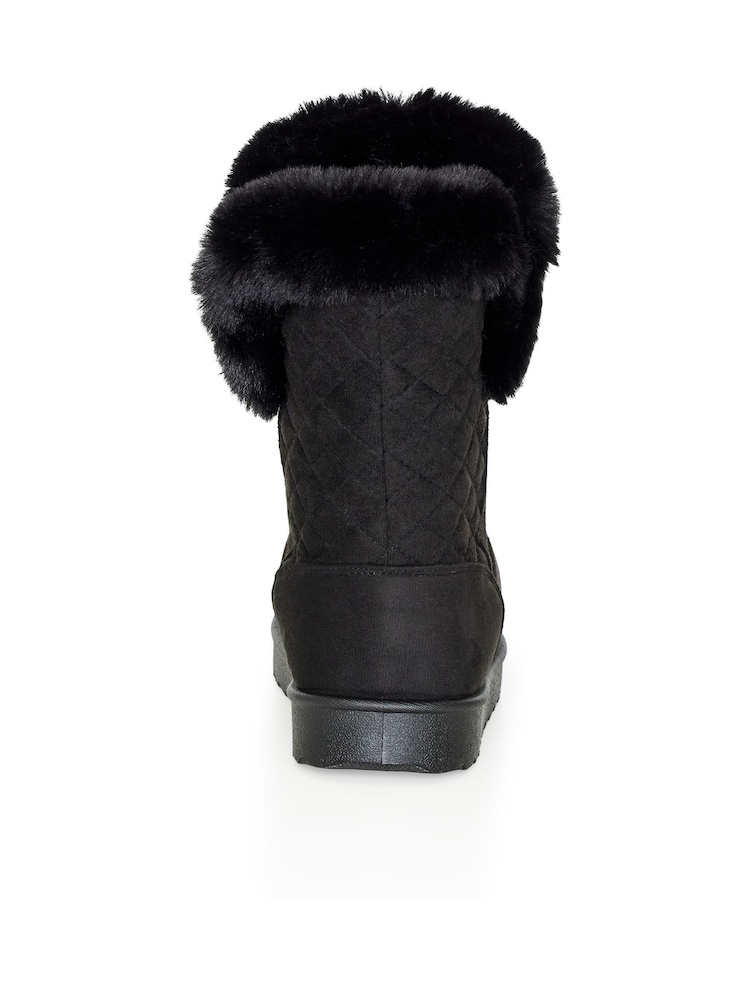 Evans Roxy Black Faux Fur Boots - Image 4 of 4