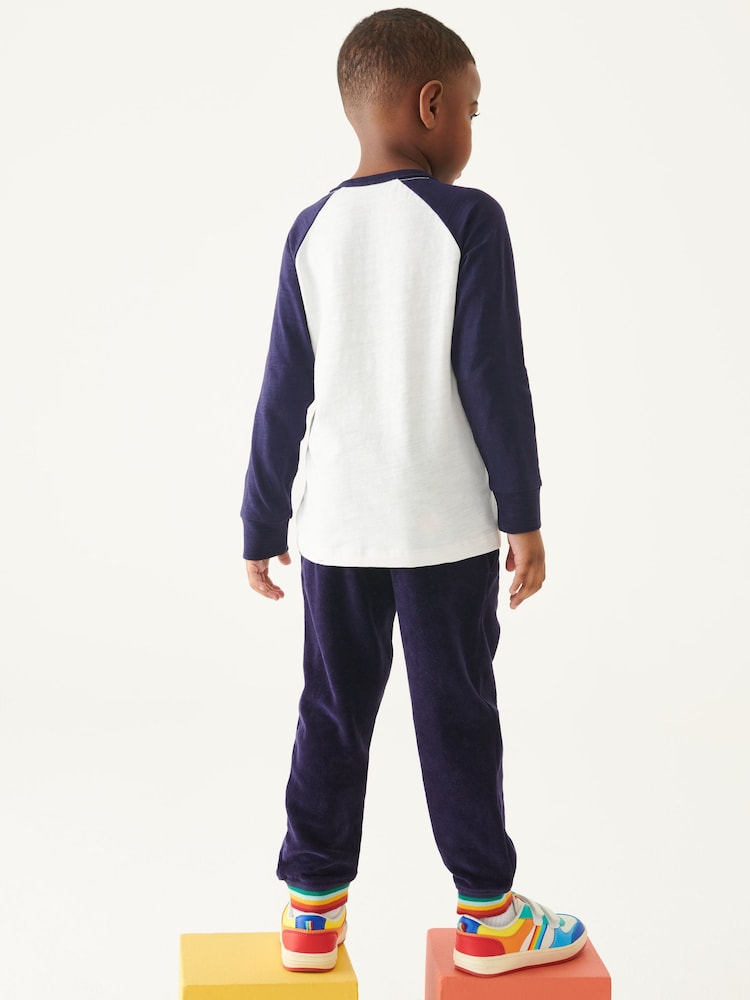 Little Bird by Jools Oliver Navy Happy 100% Cotton Long Sleeved T-Shirt - Image 3 of 8