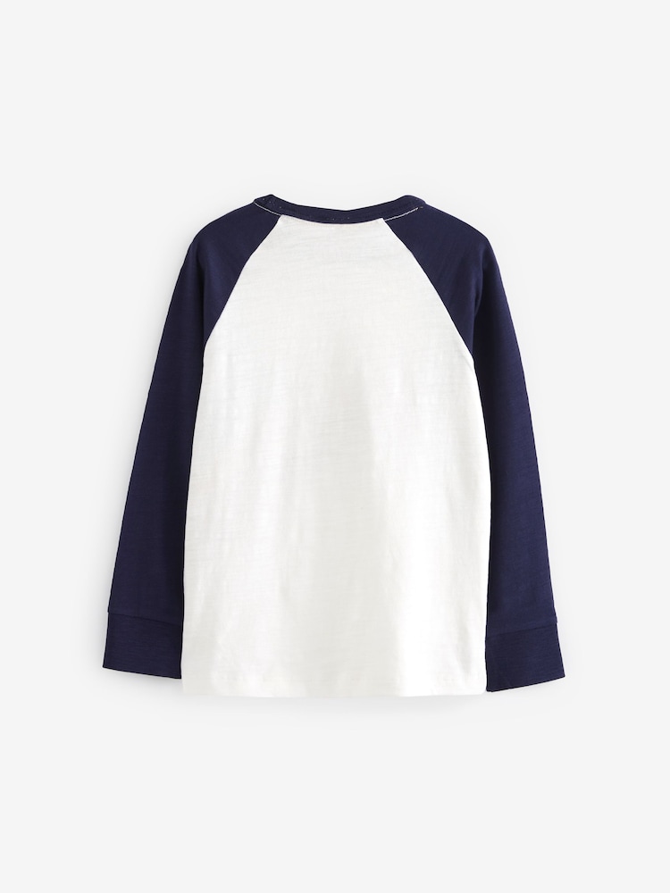 Little Bird by Jools Oliver Navy Happy 100% Cotton Long Sleeved T-Shirt - Image 7 of 8