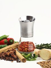 T&G Silver Spice Mill Stainless Steel Top & Glass Base - Image 1 of 2