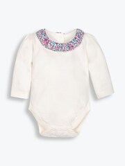 JoJo Maman Bébé Cream Ditsy Floral Collar Body - Image 1 of 1