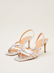 Phase Eight Silver Strappy Sling Sandals - Image 5 of 7