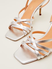 Phase Eight Silver Strappy Sling Sandals - Image 6 of 7