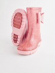 Baker by Ted Baker Girls Glitter Welly Boots with Bow - Image 3 of 6