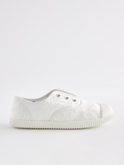 Biały z haftem - Wsuwane buty sportowe - Image 2 of 5