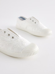 Biały z haftem - Wsuwane buty sportowe - Image 3 of 5