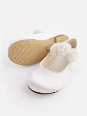 White Stain Resistant Satin Wide Fit (G) Bridesmaid Collection Corsage Mary Jane Occasion Shoes - Image 3 of 5