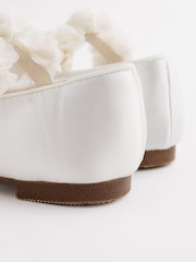 White Stain Resistant Satin Wide Fit (G) Bridesmaid Collection Corsage Mary Jane Occasion Shoes - Image 5 of 5