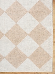 LIVABLISS Beige Fossay Washable Shaggy Diamond Rug - Image 5 of 6