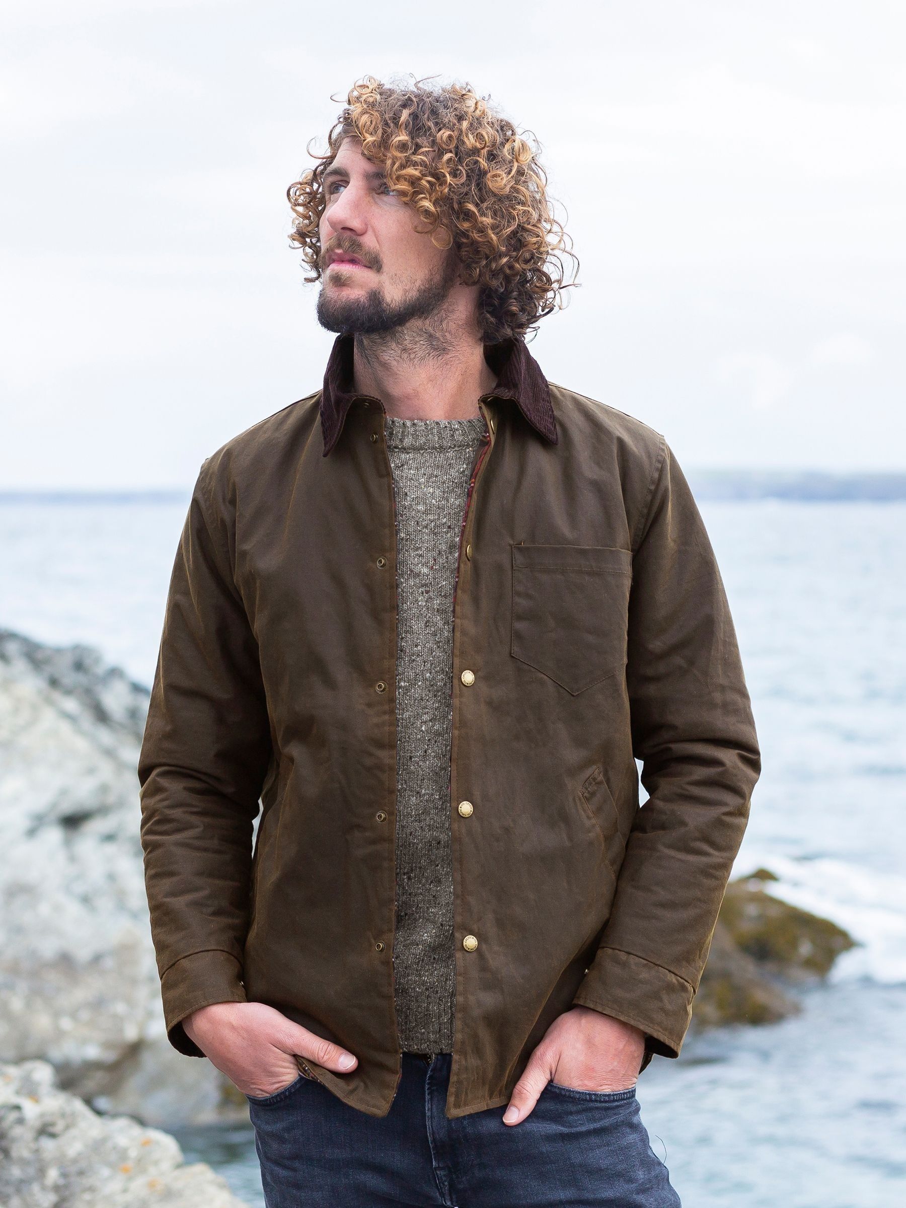 Waxed cotton winter jacket on sale