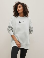 Nike Light Stone Oversized Midi Swoosh Crew Sweatshirt - Image 1 of 1