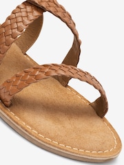 Tan Brown Leather Gladiator Sandals - Image 5 of 5