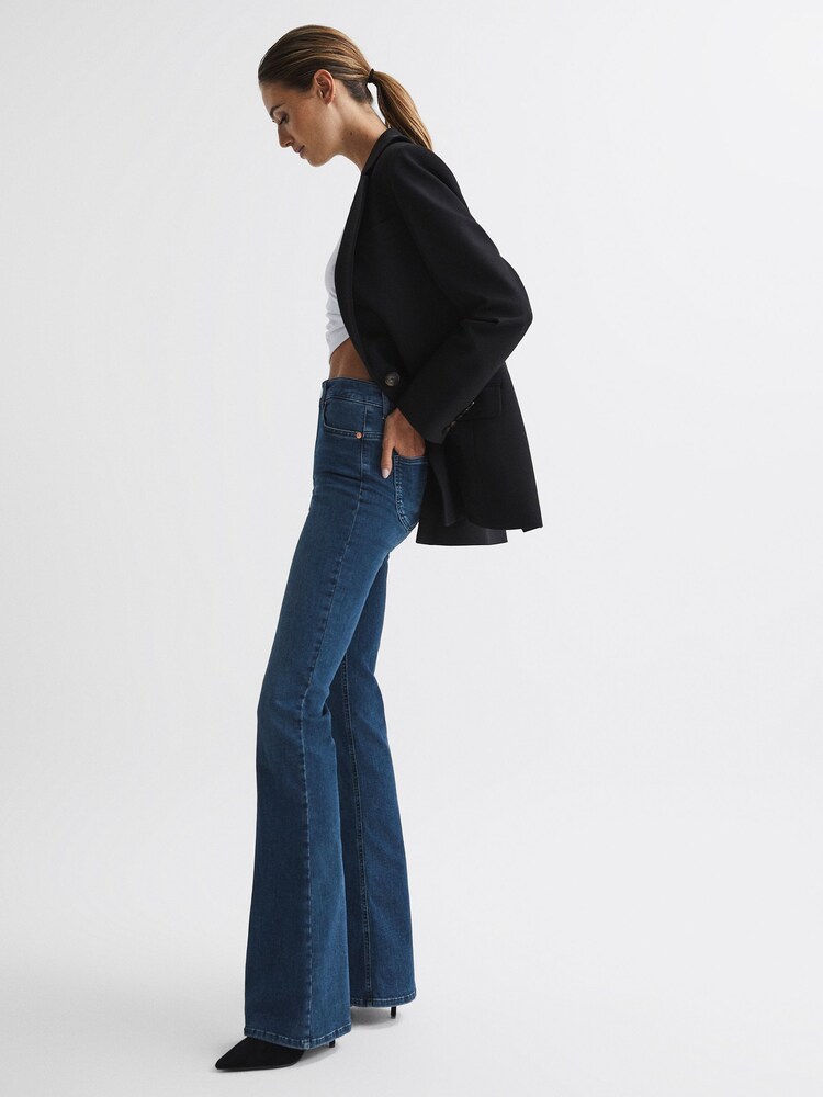 Reiss Ink Perry Contour High Rise Flared Jeans - Image 1 of 9