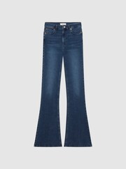 Reiss Ink Perry Contour High Rise Flared Jeans - Image 2 of 9