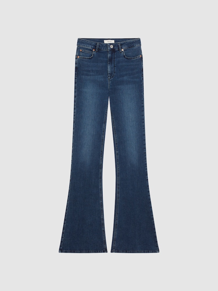 Reiss Ink Perry Contour High Rise Flared Jeans - Image 2 of 9