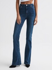 Reiss Ink Perry Contour High Rise Flared Jeans - Image 3 of 9