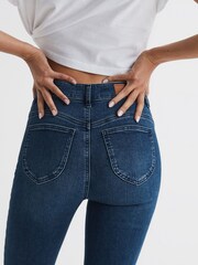 Reiss Ink Perry Contour High Rise Flared Jeans - Image 4 of 9