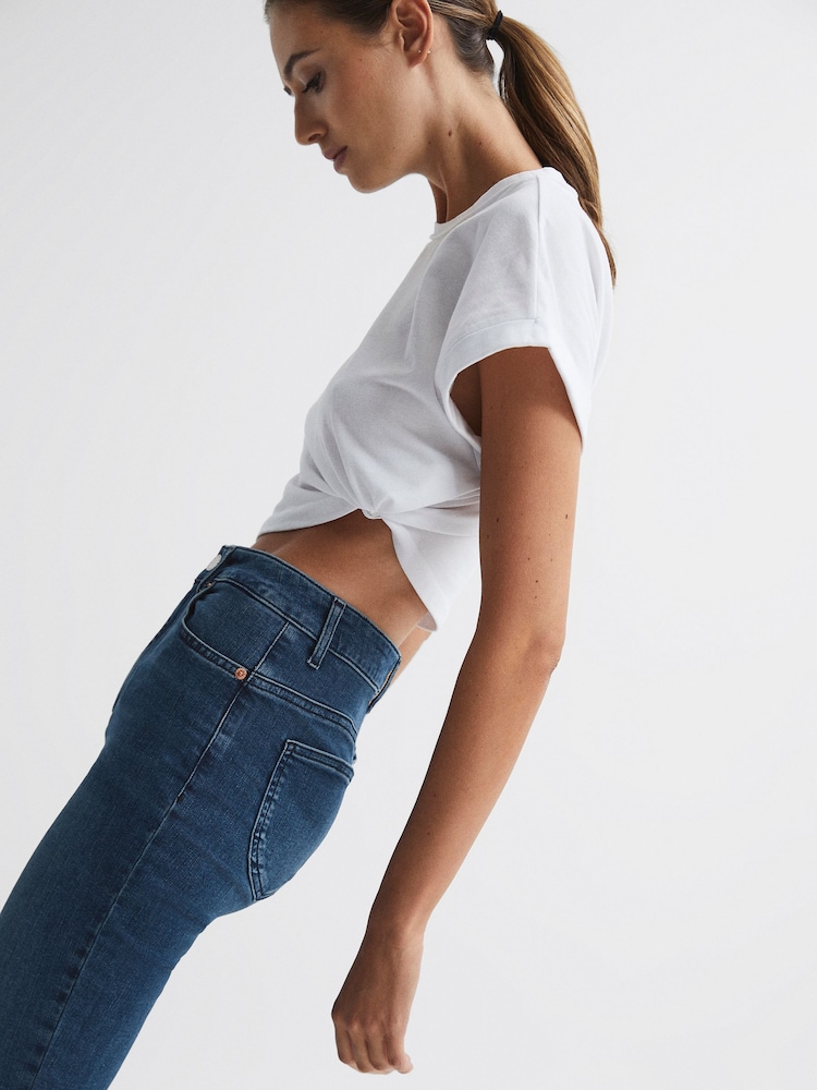 Reiss Ink Perry Contour High Rise Flared Jeans - Image 9 of 9