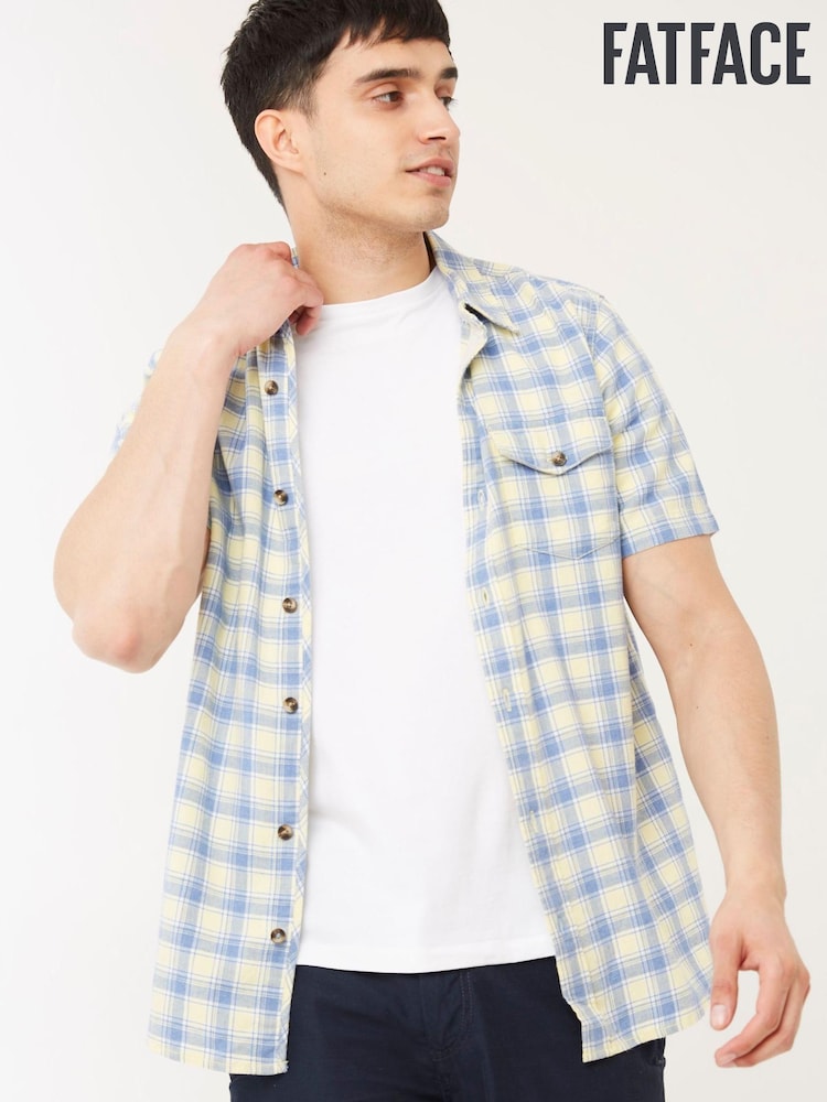 FatFace Yellow Porth Check Shirt - Image 1 of 4